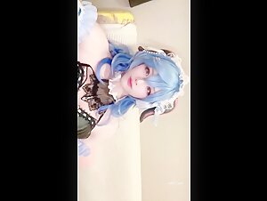 萝莉伪娘TS小纯cos原神 啊好紧好舒服 射了吗主人 抠抠小穴里的龟头真的好敏感 心海妹妹的小穴真的好紧没几下就射了